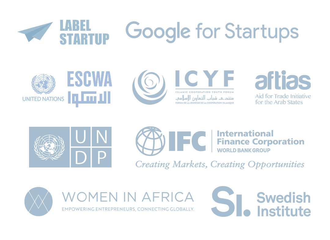 Label Startup, Swedish Institute - SHE entrepreneurs, Women in Africa, Google for startups, IFC, ICYF, ESCWA, UNDP, Aftias